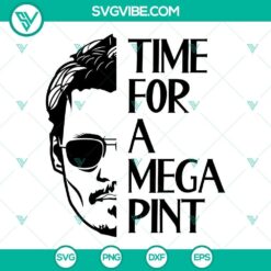 Time For a Mega Pint SVG Image featuring Johnny Depp design, perfect for Mega Pint Shirt. Great for beer lovers!