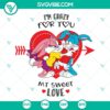 Tiny Toon Love Valentines SVG featuring Buster Bunny and Babsy Bunny, cute and colorful cartoon character design, ideal for Valentine's Day projects.