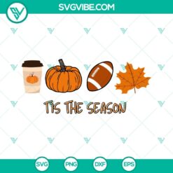 Fall, Football, Sports, SVG Files, Tis The Season Fall Coffee Football SVG 1