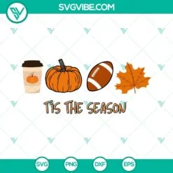 Fall, Football, Sports, SVG Files, Tis The Season Fall Coffee Football SVG 2