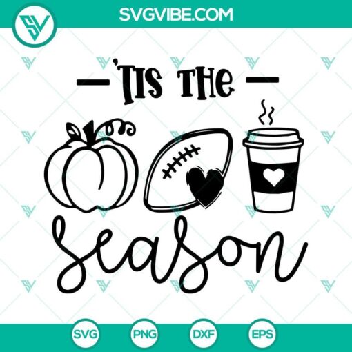 tis the season fall football coffee svg eps dxf png instant download cut file 2 mockup