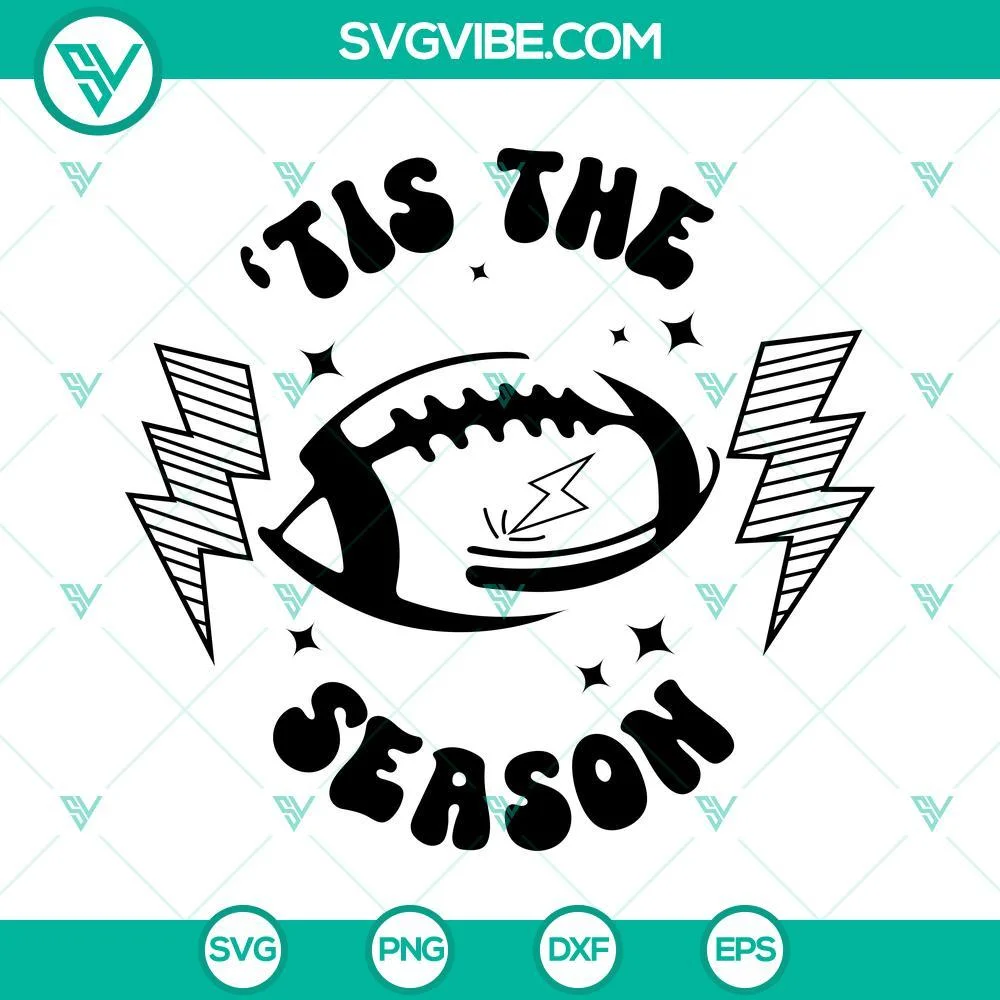 Football, Sports, SVG Files, Thanks Giving, Tis The Season Football SVG File, 1