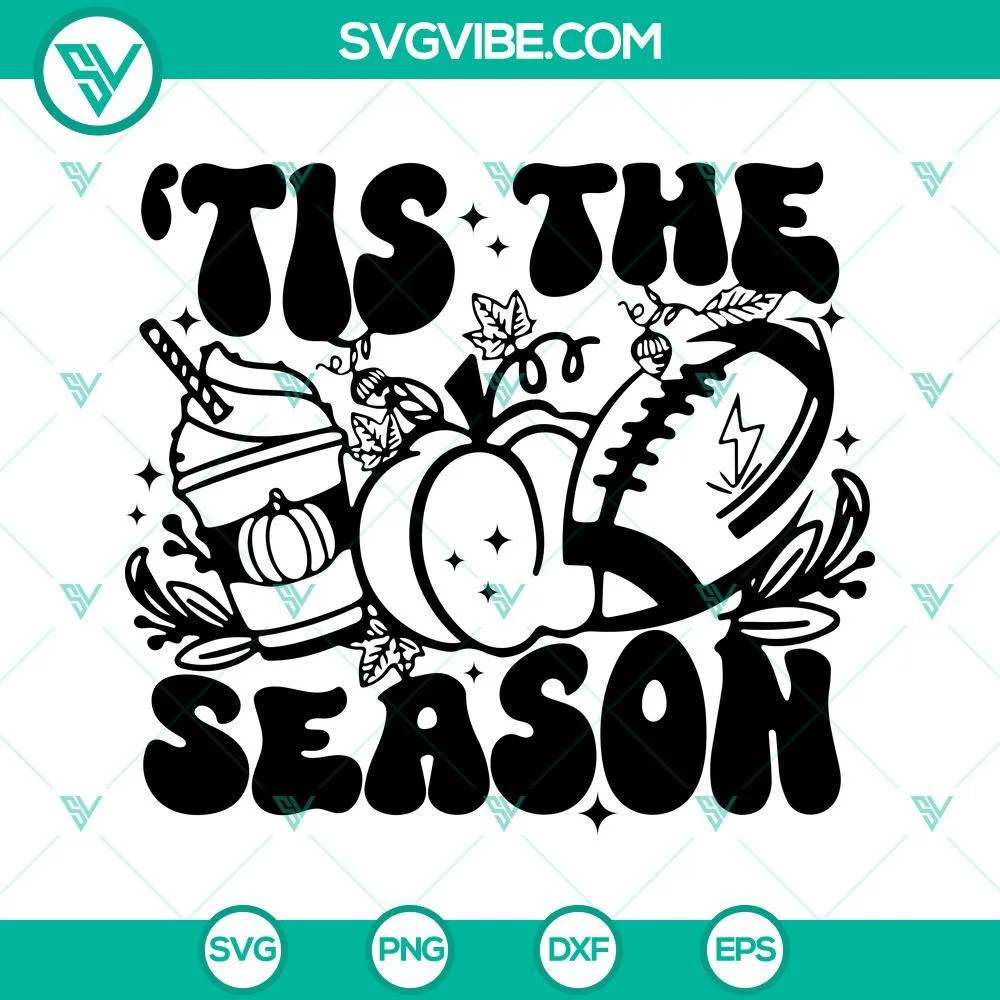 Football, Sports, SVG Files, Thanks Giving, Tis The Season Football SVG File, 2