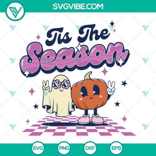 tis the season halloween svg ghost and pumpkin halloween svg png dxf eps digital download 4 mockup