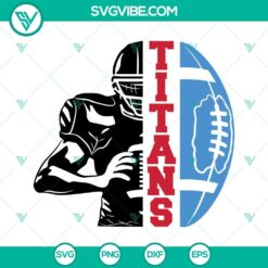 Titans football half player SVG file for Titans team design, featuring a half football. Perfect for football-themed crafts.