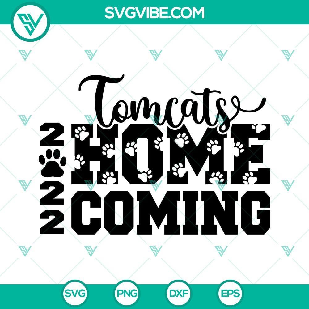 Tomcats Homecoming 2022 SVG DXF EPS PNG Cricut Silhouette Tomcats Homecoming 2022 digital files for Cricut and Silhouette, including SVG, DXF, EPS, PNG formats.