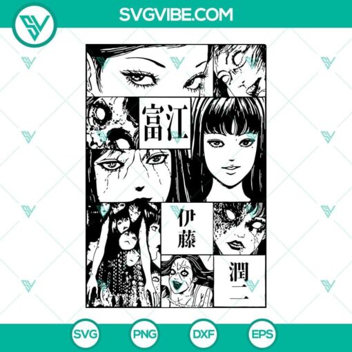 tomie anime svg dxf eps png designs silhouette vector clipart 3 mockup