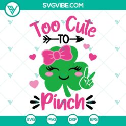 St Patrick's Day, SVG Files, Too Cute To Pinch SVG File, Shamrock Sunglasses 12