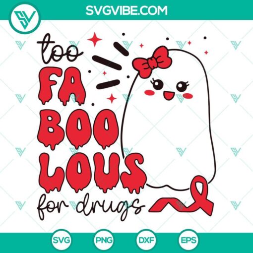 too fa boo lous for drugs svg funny red ribbon week halloween svg 1 mockup