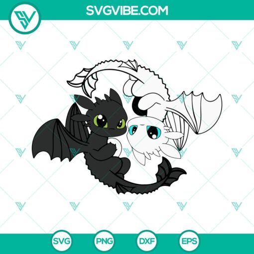 toothless and light fury svg how to train your dragon svg png dxf eps 8 mockup