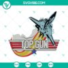 Top Gun SVG file for Cricut, featuring iconic fighter jet silhouette in various formats for crafting.