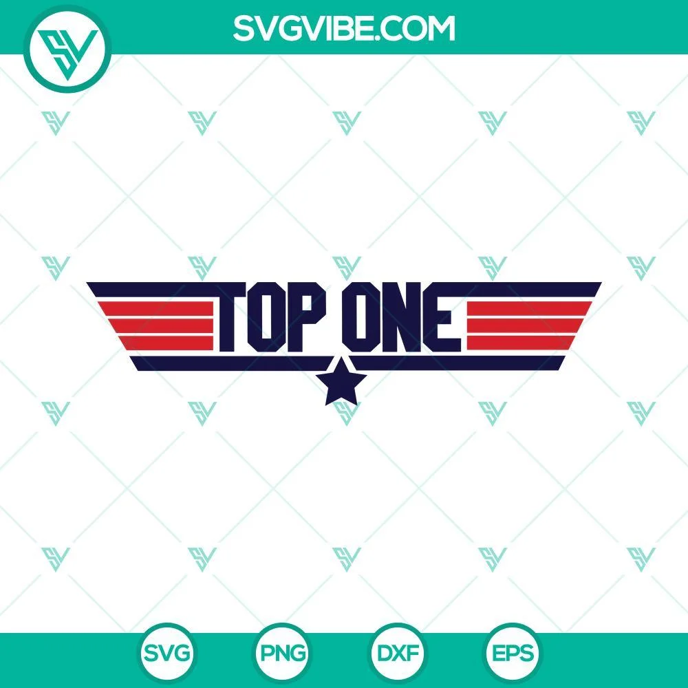 Movies, SVG Files, Top One Top Gun SVG Image PNG DXF EPS Cut Files For Cricut 1