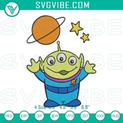 Disney Embroidery Designs, Embroidery Designs, Toy Story Green Alien Embroidery 2