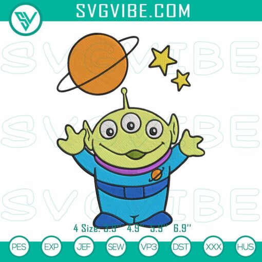 toy story green alien embroidery designs disney little green men embroidery files mockup