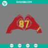 Travis Kelce and Taylor Swift heart hands SVG design for download.