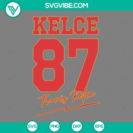 travis kelce 87 svg cut files mockup