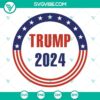 Trump 2024 circle SVG design with Republican and political themes, featuring Trump's profile on the back.