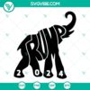 Trump 2024 elephant design SVG with Donald Trump silhouette for Cricut, available in PNG, DXF, and EPS formats.