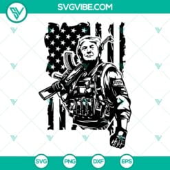 Donald Trump, SVG Files, Trump Soldier American Flag SVG Images, Trump 2024 SVG 11