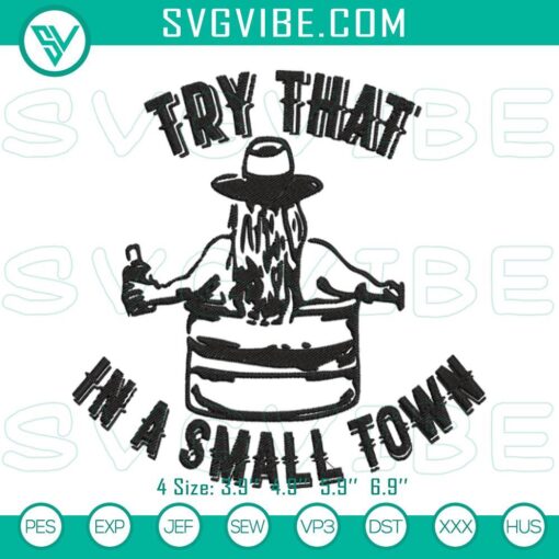 try that in a small town cowgirl embroidery designs aldean country music embroidery pattern files mockup