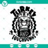 Turkey football Thanksgiving SVG design with Turkey and Touchdowns, perfect for Thanksgiving crafting projects.
