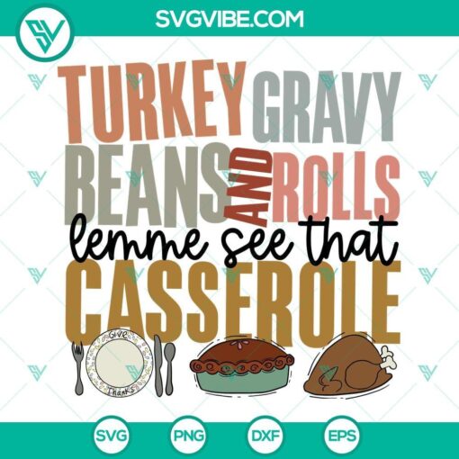 turkey gravy beans and rolls svg thanksgiving svg digital download 8 mockup