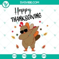 SVG Files, Thanks Giving, Turkey Happy Thanksgiving SVG Files,  Dabbing Turkey 2