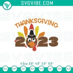 Turkey Thanksgiving Embroidery Design, Fall Holiday Celebration Pattern