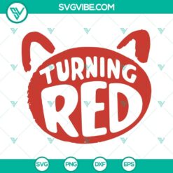 Turning Red logo bundle with SVG, PNG, DXF, and EPS file formats for digital use.