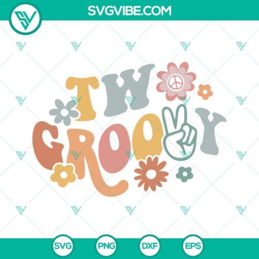 two groovy svg second birthday svg boho flowers svg 2nd birthday svg png dxf eps files 4 mockup 1