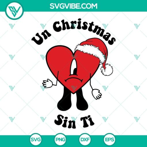 un christmas sin ti svg bad bunny logo christmas svg bad bunny santa hat svg 5 mockup