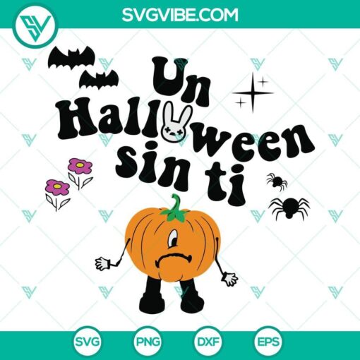 un halloween sin ti svg bad bunny heart pumpkin halloween svg bad bunny logo halloween svg 3 mockup