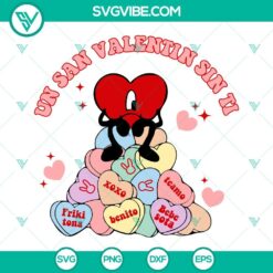 Musics, SVG Files, Valentine's Day, Un San Valentin Sin Ti Svg, Bad Bunny 2