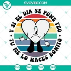 Musics, SVG Files, Un Verano Sin Ti Svg, Bad Bunny Sad Heart Svg, Y Si El 5