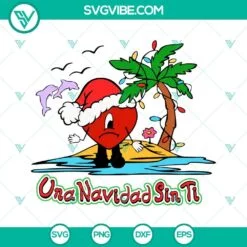 Christmas, Musics, SVG Files, Bad Bunny Candy Christmas SVG Files PNG DXF EPS 4