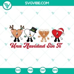 Christmas, Musics, SVG Files, Una Navidad Sin Ti SVG Image, Bad Bunny Santa 2