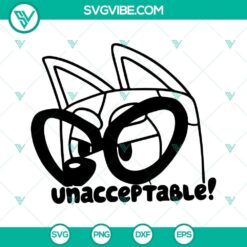 Unacceptable Bluey Muffin SVG with PNG, DXF, EPS Cut Files for download. Cute Bluey character design in various formats.