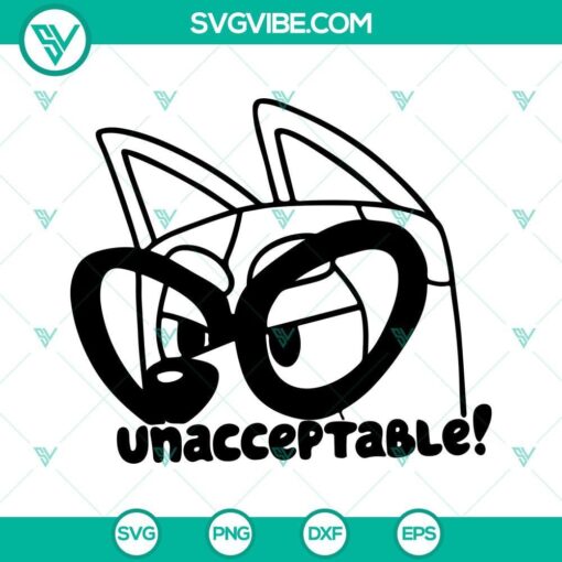 unacceptable bluey svg bluey muffin svg png dxf eps cut files 2 mockup