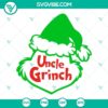 Uncle Grinch SVG file for cutting, in PNG, DXF, EPS formats. Perfect for holiday crafts and DIY projects.