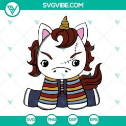 Unicorn Horror Movie Characters SVG File Bundle, Cute Horror 4