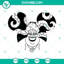 Ursula SVG Image, Disney Mouse Ears Ursula SVG Download, Outline Ursula SVG Image