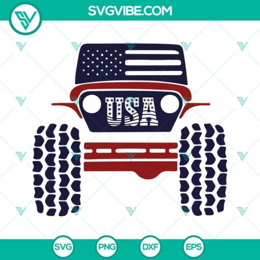 usa 4 4 off road svg american jeep svg 4th of july off roading svg png dxf eps 6 mockup