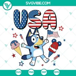 USA Bluey SVG Download, Bluey 4th Of July SVG Download, Bluey Bandit Heeler America
