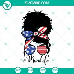 USA Flag Sunglasses Afro Family Life SVG File, Afro Family Life SVG Download 6