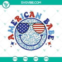 4th Of July, American, SVG Files, USA Flag Sunglasses American Babe SVG Image, 4