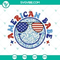 4th Of July, American, SVG Files, USA Flag Sunglasses American Babe SVG Image, 2