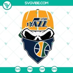 Basketball, Sports, SVG Files, UTAH JAZZ SKULL SVG Images, Utah Jazz SVG File, 8