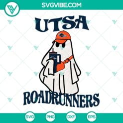 Halloween, Sports, SVG Files, UTSA Roadrunners Football Boojee Ghost SVG Files, 3