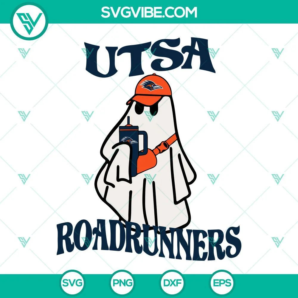 Halloween, Sports, SVG Files, UTSA Roadrunners Football Boojee Ghost SVG Files, 1