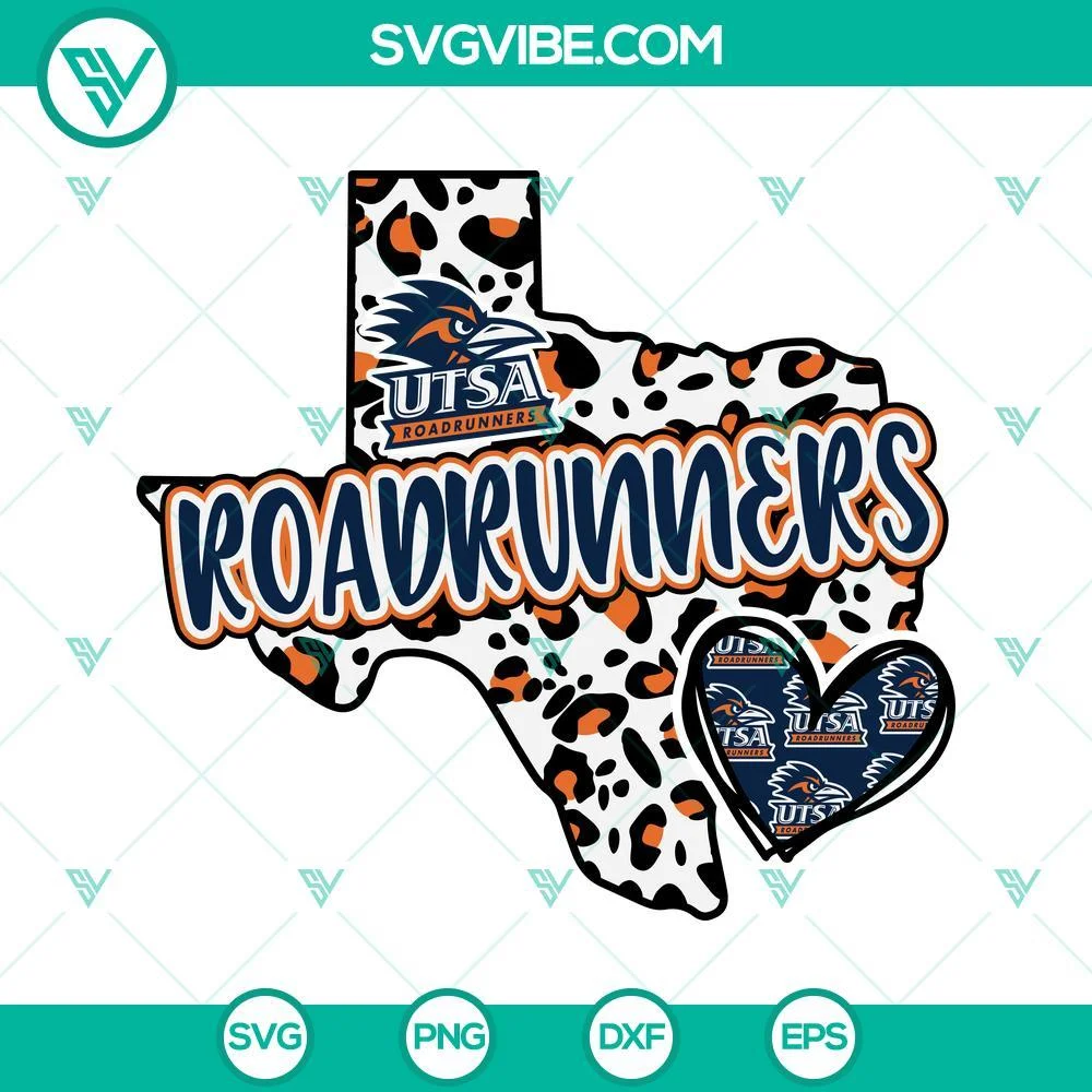 Football, Sports, SVG Files, UTSA RoadRunners Texas SVG Download PNG DXF EPS 1